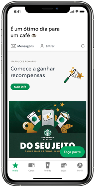 iPhone with Starbucks app